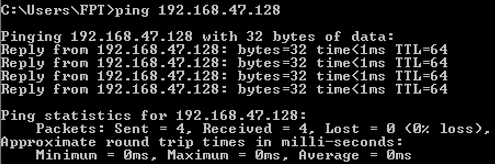 ping tới máy attacker